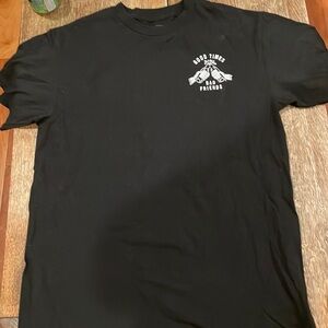 Lurking Class by Sketchy Tank Black T-Shirt with “Good Times Bad Friends”